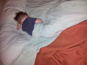 We gave Justus his own small room, with a full-size bed to himself. He slept like champ!